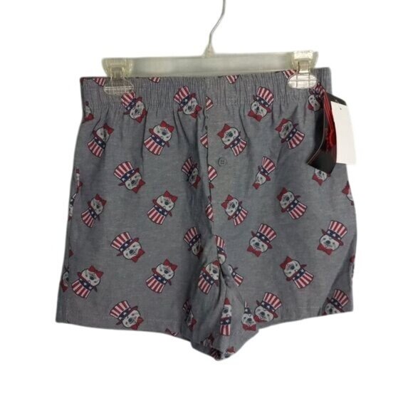 MAD Engine S Boxers Gray Flag Patriotic Americana Gopher Hat Bow Tie Stars - Picture 1 of 8